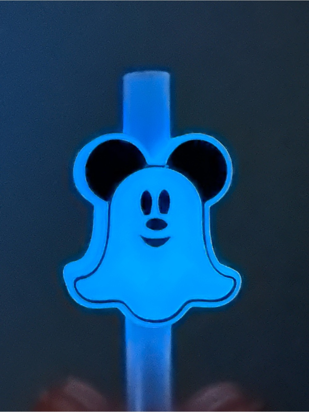 Disney Halloween Mickey Mouse Themed Straw Topper Set Glow in the Dark - Picture 5 of 5